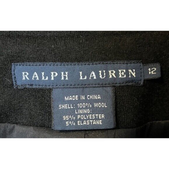 Ralph Lauren Black Wool Metal Tip Collar Tailcoat Blazer Size 12 - Picture 5 of 10
